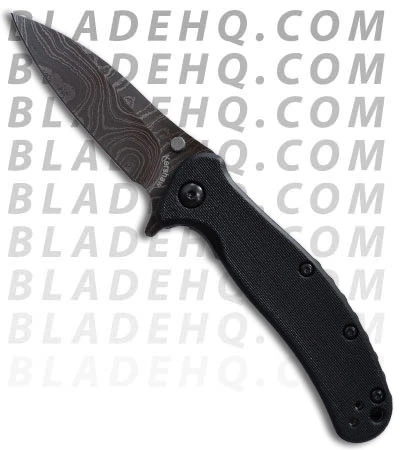 Kershaw Zing Liner Lock Knife Black (3" Damascus) 1735DAM 1 Kershaw Zing Liner Lock Knife Black (3" Damascus) 1735DAM