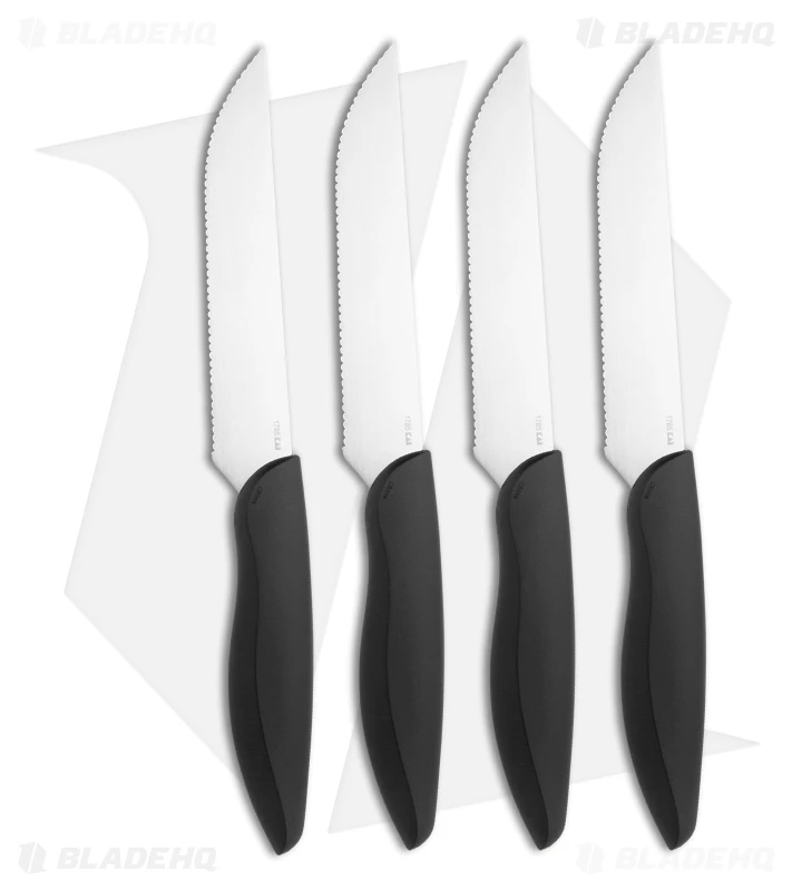 Kershaw 4-Piece Serrated Steak Knife Set Black Polymer 1 Kershaw 4-Piece Serrated Steak Knife Set Black Polymer