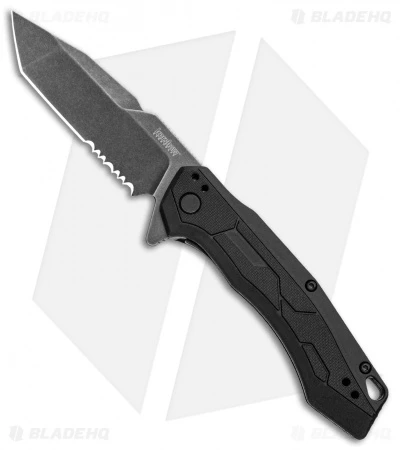 Kershaw Analyst Tanto Assisted Opening Knife Black FRN (3.25" BlackWash Serr) 1 Kershaw Analyst Tanto Assisted Opening Knife Black FRN (3.25" BlackWash Serr)