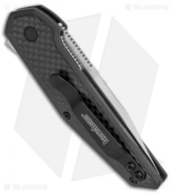 Kershaw Anso Fraxion Liner Lock Knife CF/Black G-10 (2.75" Satin) 1160SAT -Sharp Edge Knife Shop Kershaw Anso Fraxion LL CF Black G 10 1160SAT BHQ 79688 jr side