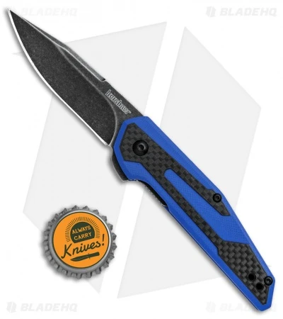 Kershaw Anso Fraxion Liner Lock Knife CF/Blue G-10 (2.75" Black SW) 1160BLUBW 4 Kershaw Anso Fraxion Liner Lock Knife CF/Blue G-10 (2.75" Black SW) 1160BLUBW - Image 4