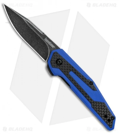 Kershaw Anso Fraxion Liner Lock Knife CF/Blue G-10 (2.75" Black SW) 1160BLUBW 1 Kershaw Anso Fraxion Liner Lock Knife CF/Blue G-10 (2.75" Black SW) 1160BLUBW