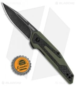Kershaw Anso Fraxion Liner Lock Knife CF/OD Green G-10 (2.75" Black SW) 1160OLBW 7 Kershaw Anso Fraxion Liner Lock Knife CF/OD Green G-10 (2.75" Black SW) 1160OLBW -Sharp Edge Knife Shop Kershaw Anso Fraxion LL CF Green G 10 Black SW 1160OLBW BHQ 79687 jr bottlecap