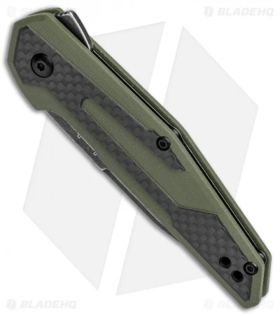 Kershaw Anso Fraxion Liner Lock Knife CF/OD Green G-10 (2.75" Black SW) 1160OLBW 2 Kershaw Anso Fraxion Liner Lock Knife CF/OD Green G-10 (2.75" Black SW) 1160OLBW - Image 2
