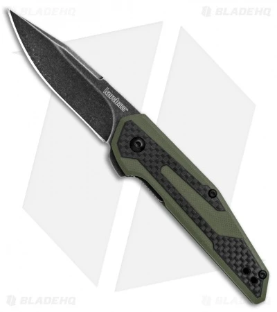 Kershaw Anso Fraxion Liner Lock Knife CF/OD Green G-10 (2.75" Black SW) 1160OLBW 1 Kershaw Anso Fraxion Liner Lock Knife CF/OD Green G-10 (2.75" Black SW) 1160OLBW