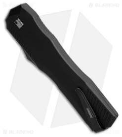 Kershaw Livewire OTF Automatic Knife D/E Black Aluminum (3.4" Black Serr) 5 Kershaw Livewire OTF Automatic Knife D/E Black Aluminum (3.4" Black Serr) -Sharp Edge Knife Shop Kershaw Auto Livewire OTF DoubleEdge BHQ 205168 hd side large