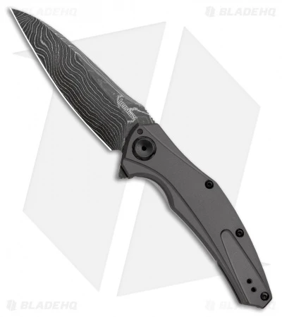 Kershaw Bareknuckle Sub Frame Lock Knife Gray Al (3.5" Damascus) 7777DAM 1 Kershaw Bareknuckle Sub Frame Lock Knife Gray Al (3.5" Damascus) 7777DAM