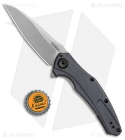 Kershaw Bareknuckle Sub Frame Lock Knife Gray Al (3.5" Stonewash) 7777 -Sharp Edge Knife Shop Kershaw Bareknuckle Sub FL Gray Aluminum SW 7777 BHQ 80586 jr bottlecap 2