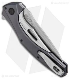 Kershaw Bareknuckle Sub Frame Lock Knife Gray Al (3.5" Stonewash) 7777 -Sharp Edge Knife Shop Kershaw Bareknuckle Sub FL Gray Aluminum SW 7777 BHQ 80586 jr side 2