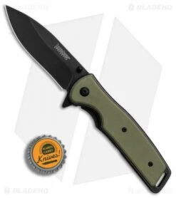 Kershaw Bevy Assisted Opening Knife OD Green G-10 (3.5" Blackwash) 7 Kershaw Bevy Assisted Opening Knife OD Green G-10 (3.5" Blackwash) -Sharp Edge Knife Shop Kershaw Bevy OD Green G10 Blackwash BHQ 83240 er bottlecap