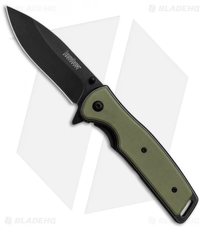 Kershaw Bevy Assisted Opening Knife OD Green G-10 (3.5" Blackwash) 1 Kershaw Bevy Assisted Opening Knife OD Green G-10 (3.5" Blackwash)