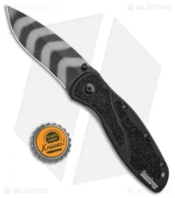 Kershaw Blur Assisted Opening Knife Black (3.375" Tiger Stripe) 1670OLKTSX -Sharp Edge Knife Shop Kershaw Blur Assisted Opening Black Tiger Stripe KS1670BLKTS BHQ 100766 jr bottlecap
