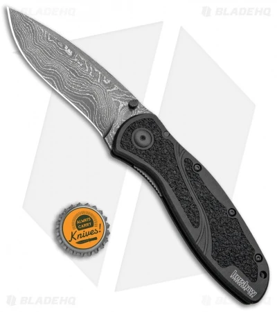 Kershaw Blur Assisted Opening Knife Black Aluminum (3.375" Damascus) 1670BLKDAM 4 Kershaw Blur Assisted Opening Knife Black Aluminum (3.375" Damascus) 1670BLKDAM - Image 4