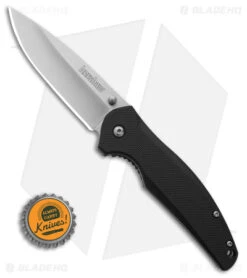 Kershaw Bowser Liner Lock Knife Black Nylon (3.25" Satin) -Sharp Edge Knife Shop Kershaw Bowser LLK Black Nylon 3in Satin BHQ 107942 td size