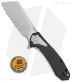 Kershaw Bracket Cleaver Assisted Frame Lock Knife Black G-10 (3.4" SW) 3455 -Sharp Edge Knife Shop Kershaw Bracket Cleaver Assisted FL Black G 10 SW 3455 BHQ 120536 jr bottlecap