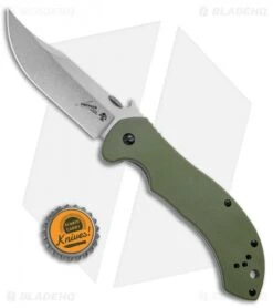 Kershaw Emerson CQC-10K Frame Lock Knife OD Green G-10 (3.5" Stonewash) 6030 -Sharp Edge Knife Shop Kershaw CQC 10K FL OD Green G 10 SW 6030 BHQ 52196 jr bottlecap