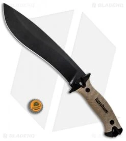 Kershaw Camp 10 Fixed Blade Knife Machete Tan (10" Black) 1077TAN -Sharp Edge Knife Shop Kershaw Camp 10 Machete Tan 1077TAN BHQ 80576 jr bottlecap