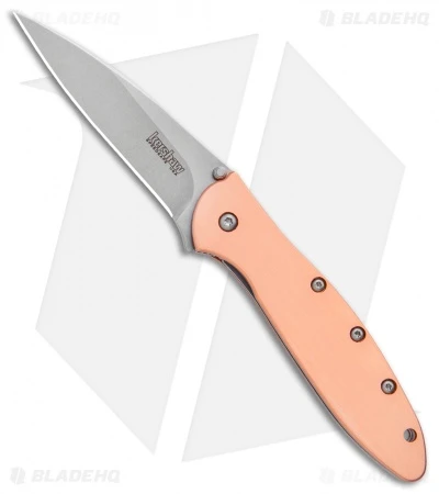 Kershaw Copper Leek Assisted Opening Knife (3" Stonewash) 1660CU 1 Kershaw Copper Leek Assisted Opening Knife (3" Stonewash) 1660CU