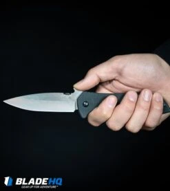 Kershaw Emerson CQC-4KXL D2 Frame Lock Knife (3.9" Stonewash) 6055D2 -Sharp Edge Knife Shop Kershaw Emerson CQC 4KXL Frame Lock Knife Stonewash 6055 BHQ 27387 kp in hand web