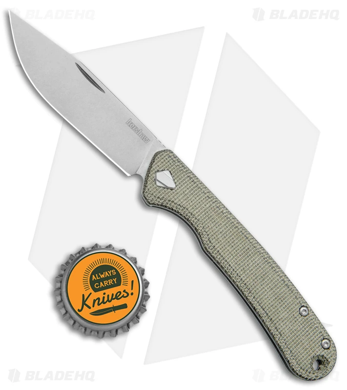 Kershaw Federalist Folding Knife Green Micarta (3.25" Stonewash) 4320 4 Kershaw Federalist Folding Knife Green Micarta (3.25" Stonewash) 4320 - Image 4