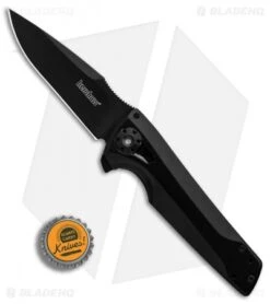 Kershaw Flythrough Frame Lock Knife (3" Black) 1988 -Sharp Edge Knife Shop Kershaw Flythrough Black BHQ 80578 er bottlecap