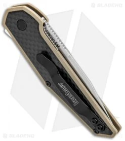 Kershaw Anso Fraxion Liner Lock Knife CF/Tan G-10 (2.75" Stonewash) 1160TAN -Sharp Edge Knife Shop Kershaw Fraxion LL Tan 1160TAN BHQ 83150 jr side