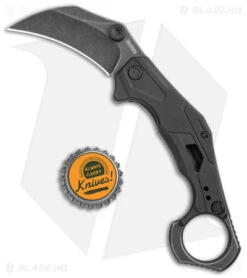 Kershaw Outlier Assisted Karambit Knife Black GRN (2.5" Black Stonewash) 2064 -Sharp Edge Knife Shop Kershaw Karambit Black Dark SW jr bottlecap