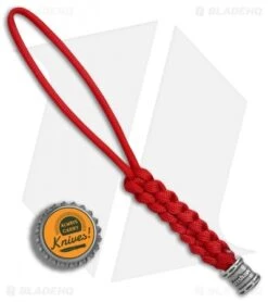 Kershaw Knives Tied Red Paracord Lanyard + Kershaw Bead -Sharp Edge Knife Shop Kershaw Knives Tied Red Paracord lanyard kershaw bead BHQ 82620 er bottlecap