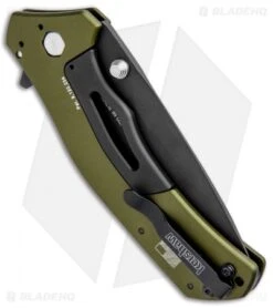 Kershaw Knockout Assisted Opening Knife Olive (3.25" Black) 1870OLBLK -Sharp Edge Knife Shop Kershaw Knockout Assited Olive Black 1870OLBLK BHQ 21525 jr side