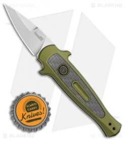 Kershaw Launch 12CA Legal Stiletto Automatic Knife OD Green (1.9" SW) -Sharp Edge Knife Shop Kershaw Launch 12 CA Legal Stiletto Automatic Knife OD Green 1.9 SW BHQ 117837 LS Bottlecap