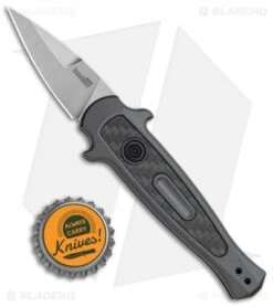Kershaw Launch 12 CA Legal Stiletto Automatic Knife Black (1.9" Stonewash) -Sharp Edge Knife Shop Kershaw Launch 12 Call Legal Stiletto Auto Grey KER7130GRYSW BHQ 114624 jr bottlecap