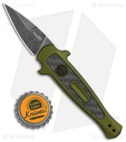 Kershaw Launch 12 CA Legal Stiletto Automatic Knife OD Green (1.9" Black SW) -Sharp Edge Knife Shop Kershaw Launch 12 Call Legal Stiletto Auto OD Green KER7130OLBW BHQ 114625 jr bottlecap