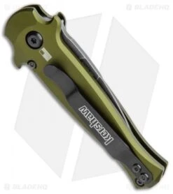 Kershaw Launch 12 CA Legal Stiletto Automatic Knife OD Green (1.9" Black SW) -Sharp Edge Knife Shop Kershaw Launch 12 Call Legal Stiletto Auto OD Green KER7130OLBW BHQ 114625 jr side