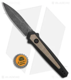 Kershaw Launch 15 MagnaCut Automatic Knife Aluminum/Micarta (3.8" Black SW) 7950 -Sharp Edge Knife Shop Kershaw Launch 15 Knife Black Micarta BW BHQ 178514 jr bottlecap