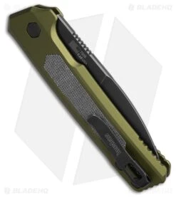 Kershaw Launch 22 Automatic Knife Green Aluminum/Micarta (3.5" Black SW) 7205 -Sharp Edge Knife Shop Kershaw Launch 22 Automatic Knife Green Aluminum Micarta 3.5in Black SW BHQ 221678 hd side large