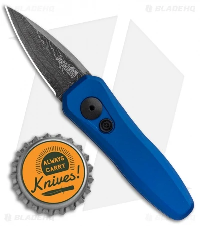 Kershaw Launch 4 CA Legal Automatic Knife Blue (1.9" Damascus) BHQ Exclusive 4 Kershaw Launch 4 CA Legal Automatic Knife Blue (1.9" Damascus) BHQ Exclusive - Image 4