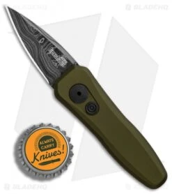 Kershaw Launch 4 CA Legal Automatic Knife OD Green (1.9" Damascus) BHQ Exclusive 13 Kershaw Launch 4 CA Legal Automatic Knife OD Green (1.9" Damascus) BHQ Exclusive -Sharp Edge Knife Shop Kershaw Launch 4 CA Legal OD Green Damascus BHQ 91063 er bottlecap