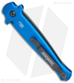 Kershaw Launch 8 Stiletto Automatic Knife Blue/CF (3.5" Stonewash) -Sharp Edge Knife Shop Kershaw Launch 8 Stiletto Auto Blue CF Black BHQ 111460 jr side