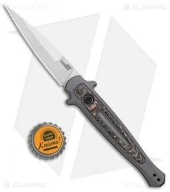 Kershaw Launch 8 Stiletto Automatic Knife Fat Carbon Snake (3.5" Stonewash) -Sharp Edge Knife Shop Kershaw Launch 8 Stiletto Auto Fat Carbon Snake SW BHQ 99988 jr bottlecap