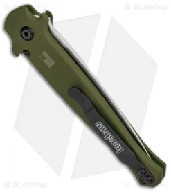 Kershaw Launch 8 Stiletto Automatic Knife Green/CF (3.5" Stonewash) -Sharp Edge Knife Shop Kershaw Launch 8 Stiletto Auto Green CF SW KER7150OLSW BHQ 105833 jr side