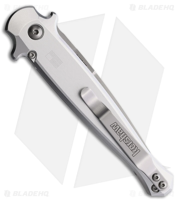 Kershaw Launch 8 Stiletto Automatic Knife Raw Aluminum (3.5" Stonewash) 2 Kershaw Launch 8 Stiletto Automatic Knife Raw Aluminum (3.5" Stonewash) - Image 2