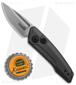 Kershaw Launch 9 Automatic Knife Drop Point Gray Aluminum (1.8" Stonewash) -Sharp Edge Knife Shop Kershaw Launch 9 Gray Automatic Knife Stonewash BHQ 145446 td size