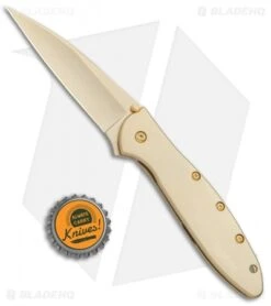 Kershaw Leek Assisted Opening Knife 24K Gold Plated (3" Gold) 1660G -Sharp Edge Knife Shop Kershaw Leek 24K Gold Plated Gold KS1660G BHQ 76611 jr bottlecap