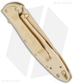 Kershaw Leek Assisted Opening Knife 24K Gold Plated (3" Gold) 1660G -Sharp Edge Knife Shop Kershaw Leek 24K Gold Plated Gold KS1660G BHQ 76611 jr side