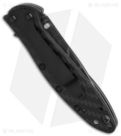 Kershaw Leek Assisted Opening Knife CF (3.4" Damascus) 6 Kershaw Leek Assisted Opening Knife CF (3.4" Damascus) -Sharp Edge Knife Shop Kershaw Leek AO CF Damascus BHQ 165799 td side