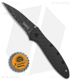 Kershaw Leek Assisted Opening Knife CF (3.4" Damascus) 7 Kershaw Leek Assisted Opening Knife CF (3.4" Damascus) -Sharp Edge Knife Shop Kershaw Leek AO CF Damascus BHQ 165799 td size