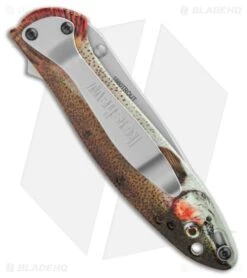 Kershaw Leek Assisted Opening Knife Rainbow Trout (3" Bead Blast) 1660TROUT -Sharp Edge Knife Shop Kershaw Leek Assisted Opening Knife Trout Bead Blast BHQ 209735 kr side large