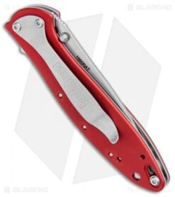 Kershaw Leek Assisted Opening Liner Lock Knife Red Snap On (3" Bead Blast) -Sharp Edge Knife Shop Kershaw Leek Assited Opening LL Red Snap On BB KS1660RAT BHQ 99879 jr side