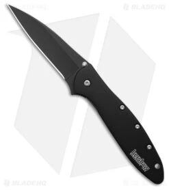 Kershaw Leek Assisted Opening Liner Lock Knife Black Aluminum (3" Black)