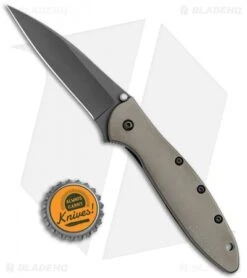 Kershaw Leek Assisted Opening Knife Gray Stainless Steel (3" Gray) 1660GRY -Sharp Edge Knife Shop Kershaw Leek LL A O Gray Bronze Black BHQ 117600 jr bottlecap